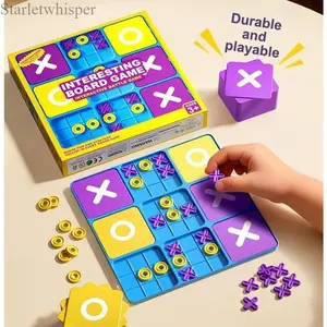 Color Tic-Tac-Toe Board – 2-Player Educational Toy, Boosts Brain & Hand-Eye Coordination, Fun Parent-Child Family Game, Portable Gift for Christmas, Easter & Back-to-School