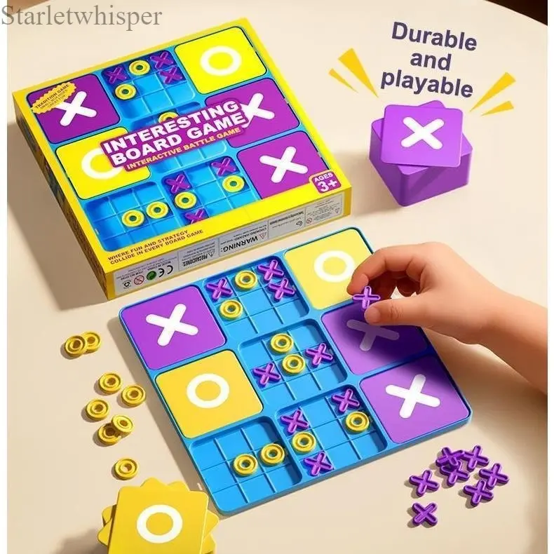 Color Tic-Tac-Toe Board – 2-Player Educational Toy, Boosts Brain & Hand-Eye Coordination, Fun Parent-Child Family Game, Portable Gift for Christmas, Easter & Back-to-School