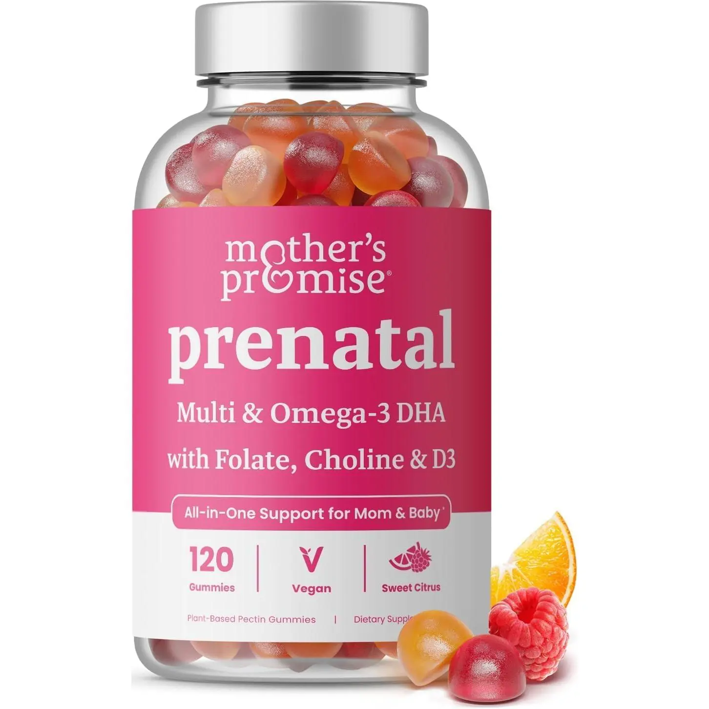 Vegan Prenatal Gummies with DHA, Folate, 120 Count Healthcare