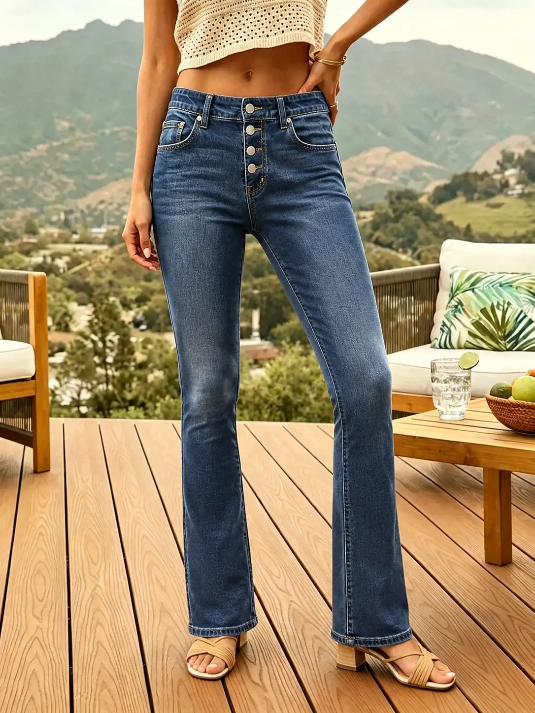 Womens High Waisted Jeans Boyfriend Stretch Flare Casual Bootcut Denim Pant | Straight Leg Jeans, Western&Cowgirl Jeans With Pockets