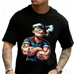 【FathersDayGift】Men’s Pirate Graphic Cotton Tee with Relaxed Fit and Breathable All-Season Comfort, Nautical Inspired Casual Shirt for Daily Wear, Theme Parties, Festivals, and Outdoor Events