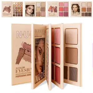 All-in-One 43-Color Book-Style Makeup Palette, 4-Layer Foldable Kit with Eyeshadow Blush Contour Highlighter, Long-Lasting Waterproof Travel-Friendly for Daily Natural Look to Full Glam Face Makeup Set for Women Girls Teens