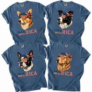Comfort Colors 50+ Dog Funny 4th of July Blue Jean Color Shirt, Merica Golden Retriever Shirt, 4th of July Australian Shepherd Dog Shirt, Black Labrador Mom Gift, Patriotic Dog Tee, Maltese Lover Shirt, 4th of July Shirt