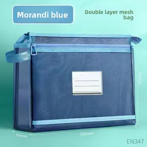 Premium Double Layer Transparent Study Bag Extra Large Capacity for Students Exam Papers Files and School Supplies Multi Compartment Handheld Document Organizer for Office and Classroom Use