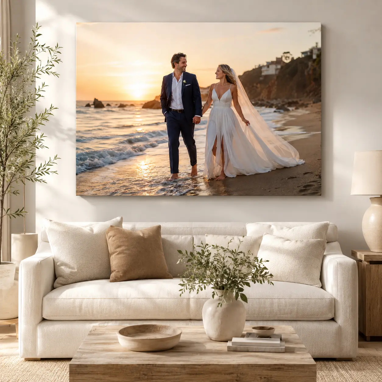 custom photo canvas Personalized Photo Canvas Wall Art, Custom Wedding Photo Gift, Frameless Canvas Print, Couple Portrait Home Decor