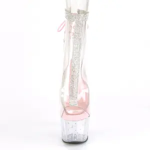 Women's 7-Inch Heel Footwear, STARDUST-1018C-2RS High Heels with Clear-Baby Pink Insole, Stylish Women's Shoe