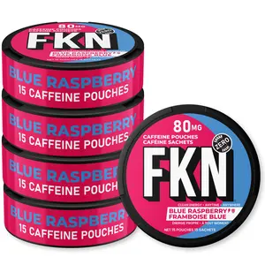 FKN Caffeine Energy Pouches – Blue Raspberry (10 Pack) 80MG Per Pouch | No Sugar, No Crash | Smooth Clean Energy Anytime