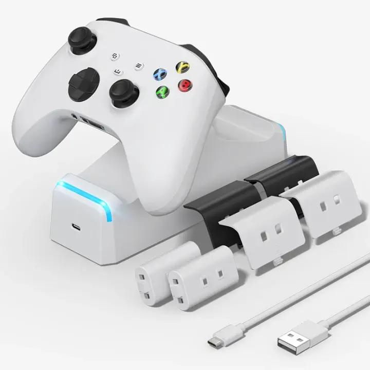 RUNTOGOL  Rechargeable Battery Packs for Xbox Series X/S/ Xbox 1 / X/S Controller Charging Station with 2x1100mAh  Type-C Cable , Overheat Safe,  Console Accessories, Protection, Dual Controller Charger