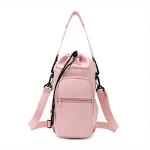 Multi-Pocket Water Bottle Backpack, Drink Carrier with Handle, Handheld Phone Holder, Adjustable Strap, Lightweight, Durable, Ideal for Outdoor Activities, 5 Colors Available