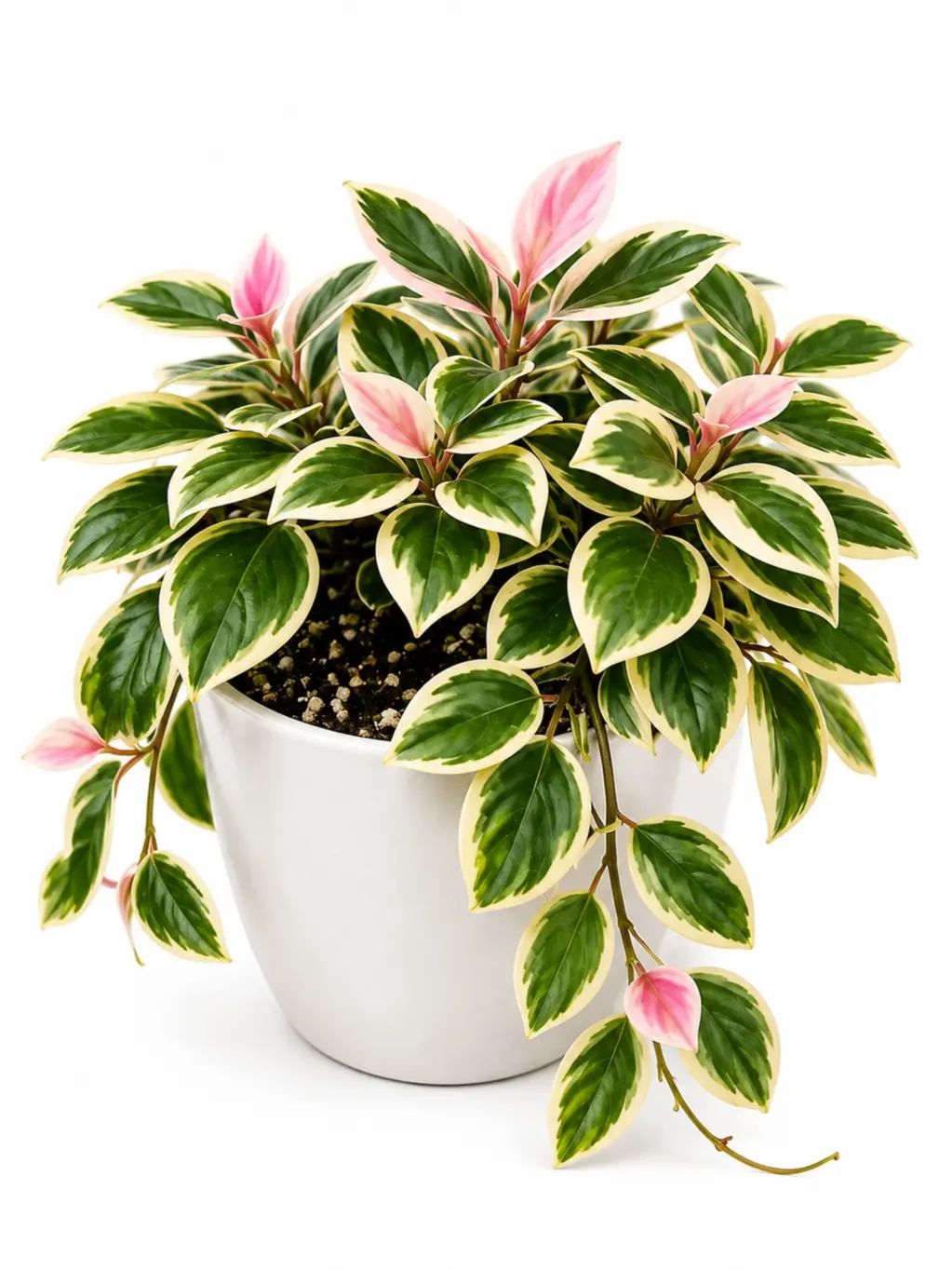 Hoya Carnosa 'Crimson Queen' Live Plant – Variegated Wax Plant with Pink New Growth – Easy-Care Trailing Houseplant in 2" Pot