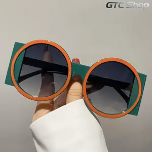 1 Pair Vintage Round Frame Eyeglasses, Large Frame PC Material Fashion Eyewear, Trendy Styling Unisex Glasses for Men & Women Perfect for Everyday Casual Wear and Daily Fashion Matching