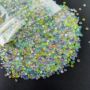 Multicolor Resin Rhinestones Beads, 1000pcs Rainbow-colored Non-hotfix Flatback Round Jelly Resin Rhinestones for Nail Art Decoration
