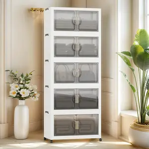 46cm Long Storage Cabinet with 2/3/4/5/6 Layers Drawers, Versatile Toy and Snack Organizer, Modern Stylish and Durable Design, Mobile with Casters for Living Room & Bedroom
