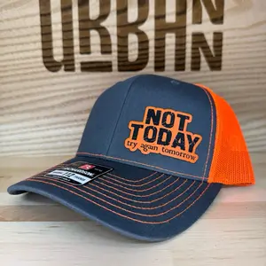 Not Today Try Again Tomorrow Custom Leatherette Patch Trucker Style Hat trucker hat unisex hat