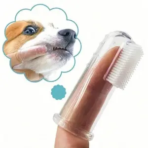 Dog & Cat Finger Toothbrush, Effective Breath Cleaner, Promotes Gum Health, Portable Pet Dental Care Tool, No Box Included