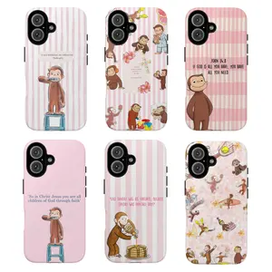 Faith & Fun Monkey Phone Case Collection, Cute Designs with Positive Bible Verses, Curious Georgee Protective cover, gift