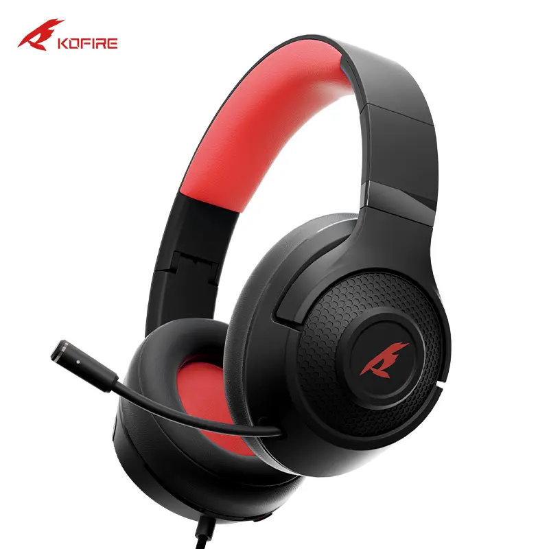KOFIRE C80 3.5mm Wired Multiplatform Headset for Gaming - Noise-Canceling Microphone, Foldable Portable Lightweight, Stable Wired Audio, PC Gaming Accessories, Compatible Wired Headphones for PS4, PS5, PC