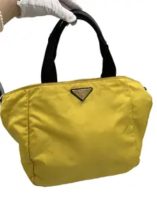Pre-owned PRADA Yellow Nylon Tote Bag/WJ03727034/7034