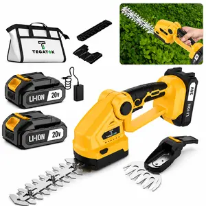 Handheld Cordless Grass Shear and Hedge Trimmer Kit, 20V Electric Garden Trimmer for Small Hedges, Bushes, Shrubs, Lawn Edges, Garden Maintenance and Outdoor Yard Cleanup shrubbery