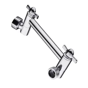 BRIGHT SHOWERS Brass Shower Head Extension Arm for Rain and Handheld Shower Head, 5 Inch Universal Shower Arm Extender, Height & Angle Adjustable