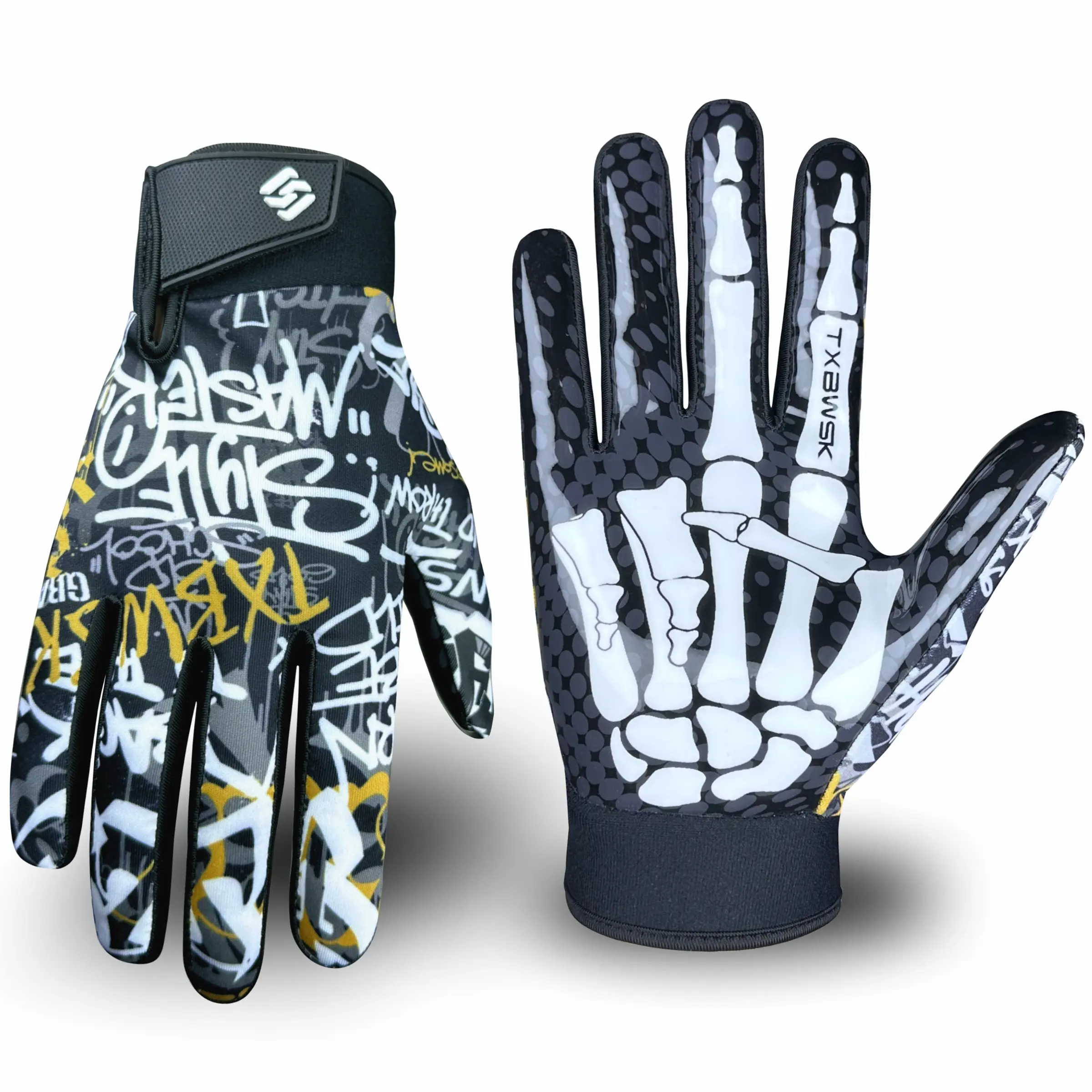 Unisex High-Adhesive Football Gloves, Breathable Backhand Fabric, Enhanced Grip Palm, Ideal for American Football Training and Games, Football Accessories, Football Equipment