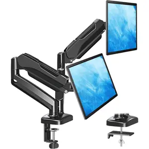 Stand for Desk,  Arms for 2 Monitors 32 27 24 22 Inches, Height Adjustable Double  Mount, VESA Mount with C-Clamp & Grommet Base, Holds 4.4-17.6lbs