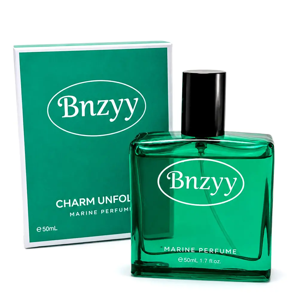 Bnzyy Charm Unfolds Marine Eau de Parfum for Men, Fresh Aquatic Fragrance, Long-Lasting Daily Cologne, Portable Travel-Size, 50ml/1.7 FL.OZ