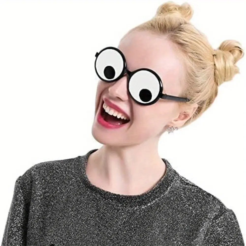 Playful Easy-Wear Party Photo Prop 2-Pcs Plastic Wiggle Eyewear, Festive Party Supplies, Adult Birthday Ideas, Holiday Decor Accessory for Halloween Christmas