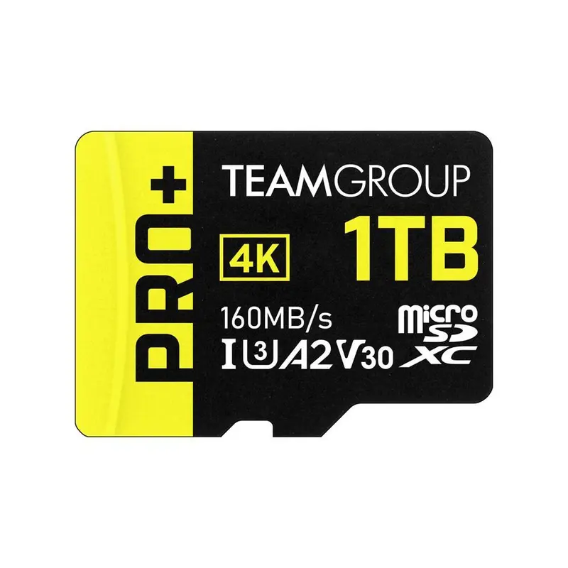 Team 1TB Pro+ microSDXC UHS-I/U3 Class 10 Memory Card with Adapter, compatible with Nintendo-Switch, Steam Deck, and ROG Ally, Speed Up to 160MB/s (TPPMSDX1TIA2V3003)