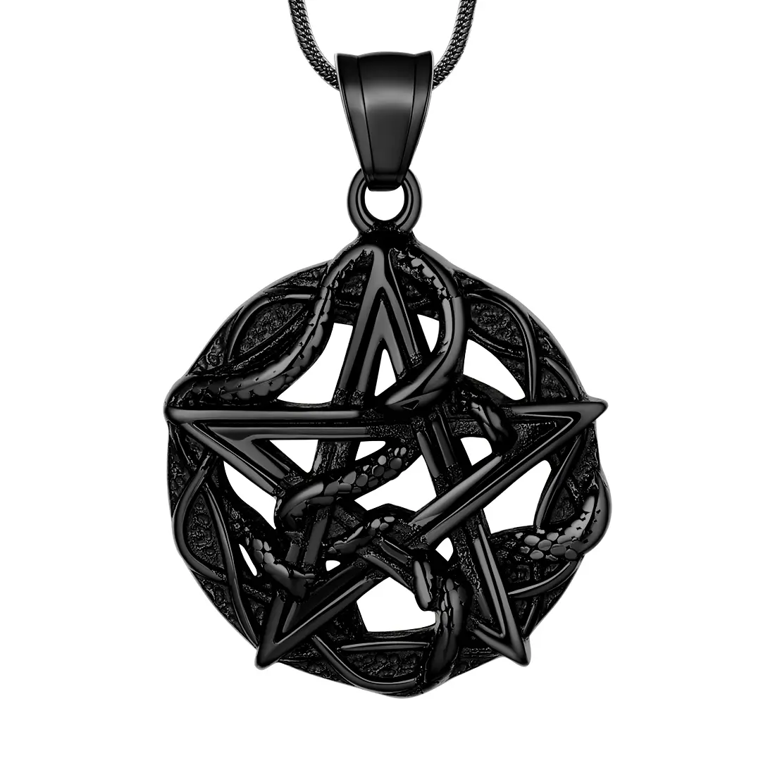 HIPUNK 316L Stainless Steel Custom Pendant Edgy Necklace - Retro Punk Wiccan Design, Pentagram Pentacle, Traditional Seal of Solomon Tetragrammaton Eliphas Levi, Halloween Costume Fashion Jewelry Accessory, Edgy Necklaces, Gothic Necklaces, Alternative St