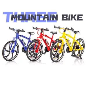 Hot Simulation Alloy Mountain Bike Model Bend Road Racing Bicycle Desktop Ornament Educational Toys For Boys