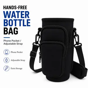 Water Bottle Carrier Bag with Phone Pocket & Adjustable Strap for Stanley 40oz Tumbler
