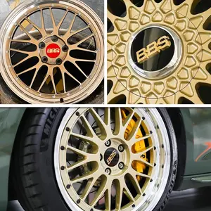 4 Piece Pmma Acrylic Wheel Center Caps, Compatible with Bbs Wheels, Durable Automotive Hubcaps, Stylish Car Accessories, Wheel Cover