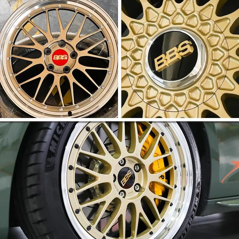 4 Piece Pmma Acrylic Wheel Center Caps, Compatible with Bbs Wheels, Durable Automotive Hubcaps, Stylish Car Accessories, Wheel Cover