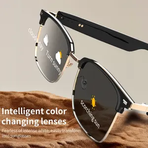 Smart Ai Translation Color-Changing Audio Glasses, Smart Color-Changing Lenses, Dual Speakers, Touch Control, Remote Photography