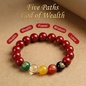 Chinese Feng Shui 2026 Year of the Horse New Low Content Cinnabar Five Directions Wealth God Bracelet Zodiac Year Purple Gold Sand Men and Women Bracelet Cubic Zirconia money bracelet bracelet jewelry bracelet for men bracelets for women