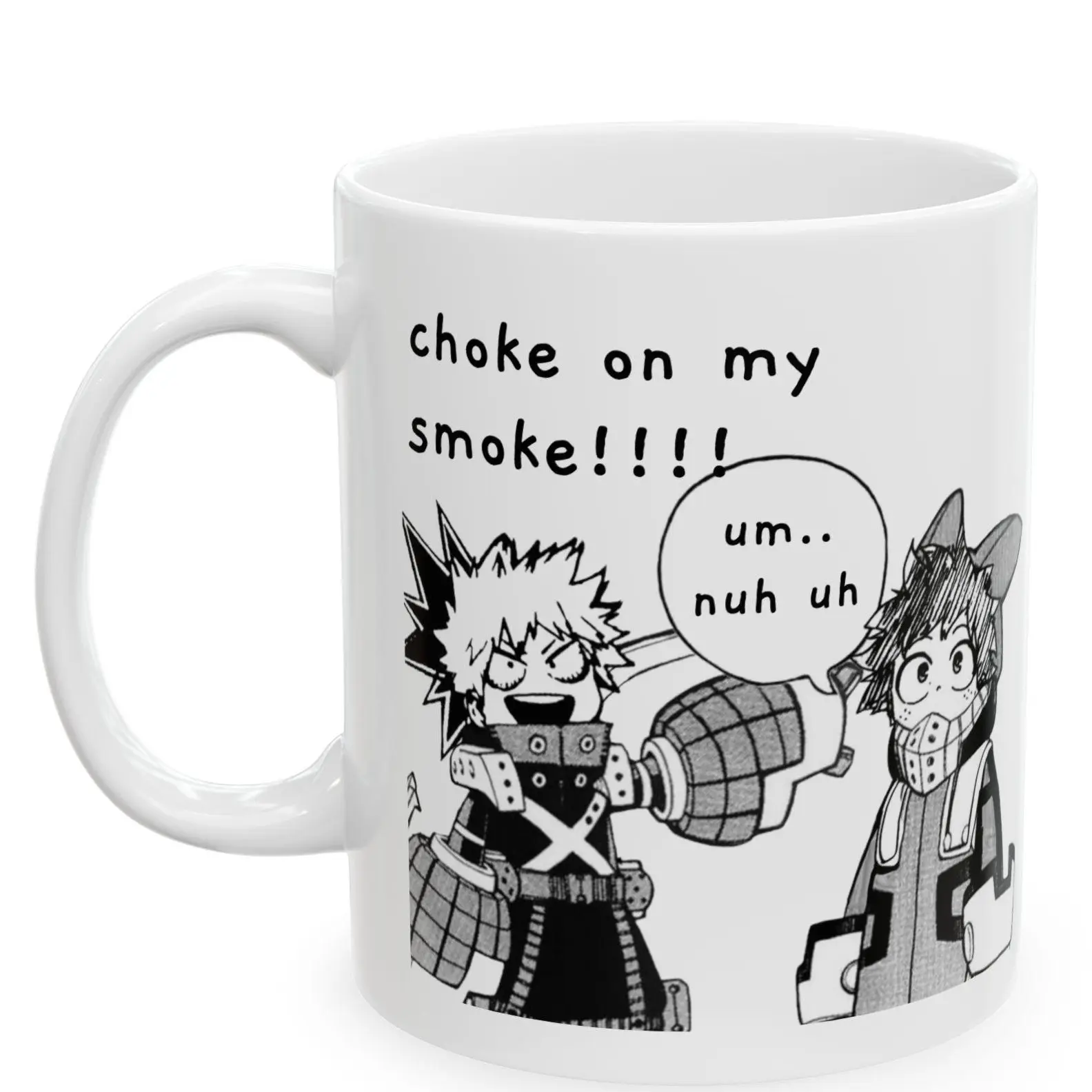 Tokibearco Original Design] MHA Deku Bakugo Choke On My Smoke Funny Anime  Fan Manga Kawaii Ceramic Mug 11Oz Reusable Washable Coffee Cup - TikTok Shop