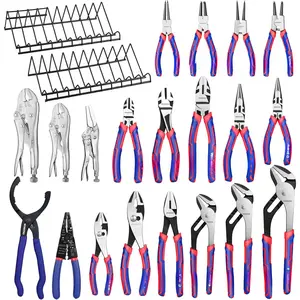 Pliers Set, 20 Pieces Pliers Tool Set with 2 Packs Organizer Rack, Slip Joint Pliers, Channel Locks Plier and Vise Grip Plier Assortment for Home, Garage, Mechanics & DIY Projects