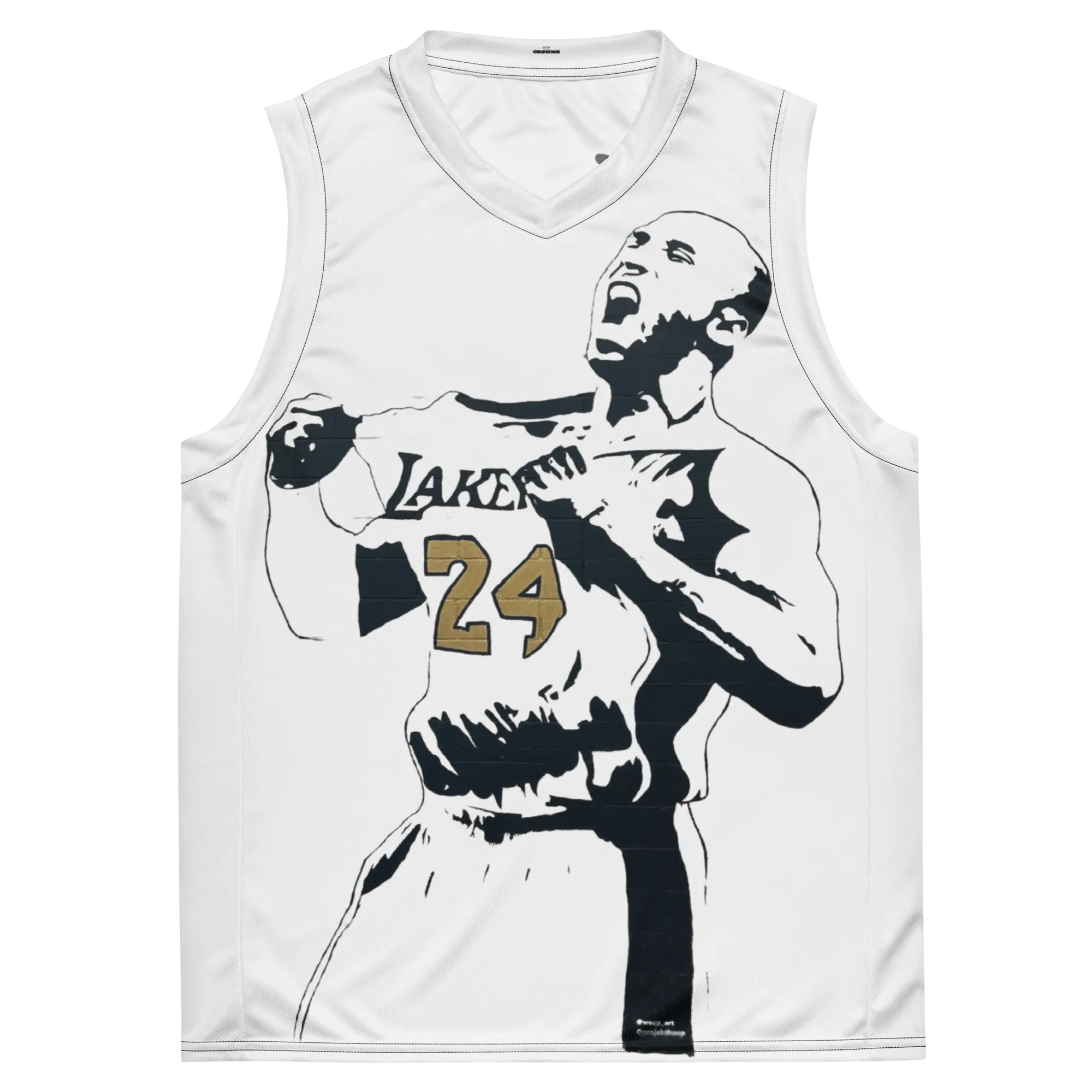Kobe Bryant Short Sleeve Medium Size White Tank Top with 'Laker' and '24' Print