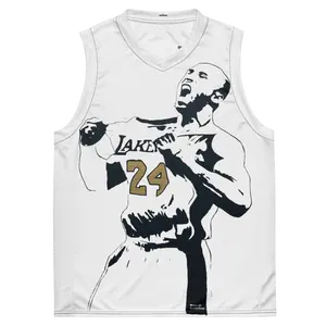 Kobe Bryant Short Sleeve Medium Size White Tank Top with 'Laker' and '24' Print