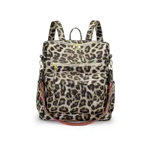 Fashion Leopard Print PU Leather Backpack, Casual Daily Commuting School Book Bag Backpack, Unisex Versatile Backpack for Everyday Use, Travel, and Outdoor Activities