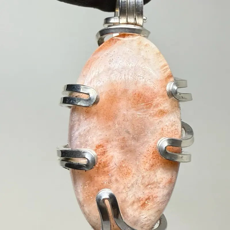 Sunstone Sterling Silver PENDANT Unique Artisan Crafted Design 925