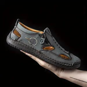 Men's Sandals With Zippers, Durable Non Slip Outdoor Hiking Trekking Sandals, Comfy Beach Shoes, Spring And Summer