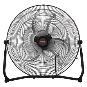 VEVOR Floor Fan, 3 Speeds High Velocity Heavy Duty 20 Inch Industrial Fan, 4800 CFM 360° Adjustable Tilt 21.33 ft/sec Airflow Large Metal Fan, for Home, Gym, Office, Garage, Commercial Shop & Bedroom