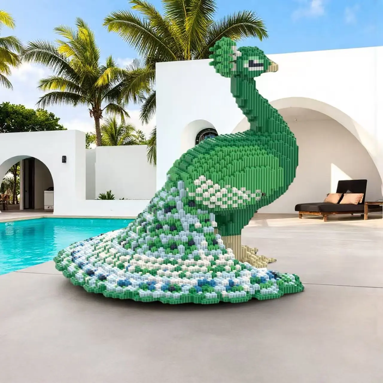 4420pcs Peacock Animal 3D Puzzle Building Block Creative Decoration, Perfect Gift for Birthday Halloween Valentine Christmas