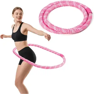 Weighted Hula Hoops for Adults, Foldable Soft Spring Hula Hoop for Women, Exercise Weight Loss, Portable Waist Workout Ring, Slimming Training Equipment, Home Workout Equipment