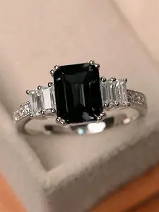 1pc Elegant Cubic Zirconia Statement Ring For Women For Wedding Engagement Anniversary Jewelry Valentine's Day Gift