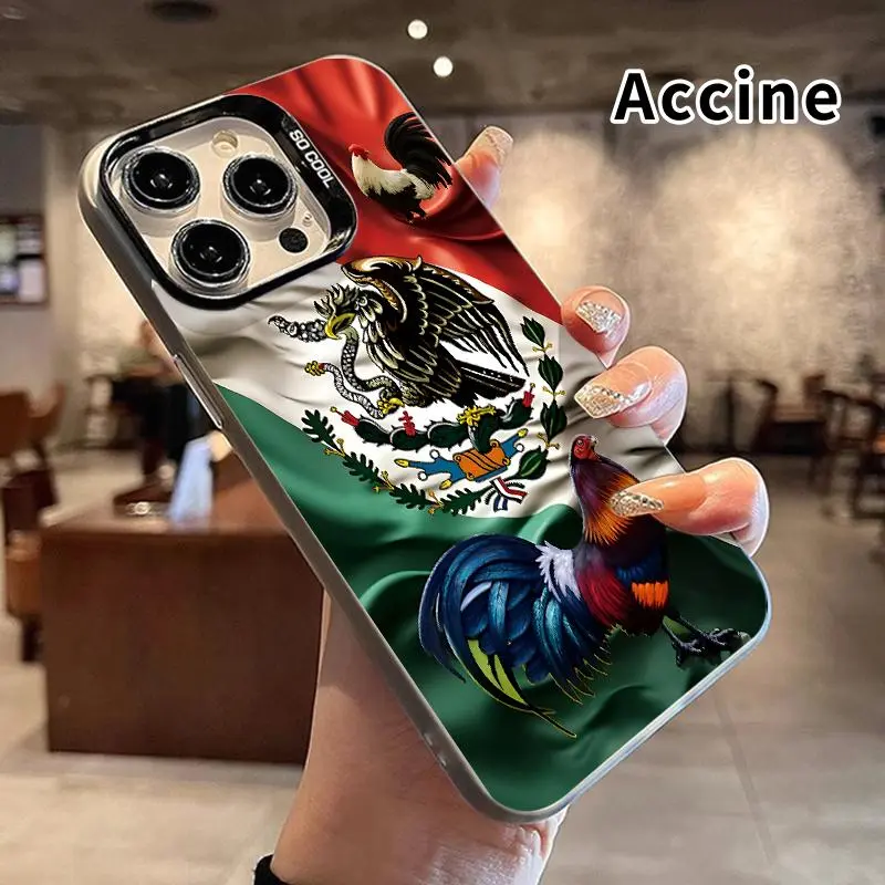 Mexican Emblem Roosters Magnetic Smartphone Casing for iPhone 11-16 (Pro Max, Plus, XR, XS) - Shockproof, Non-Slip, Military-Grade Protection, Slim Cover for Handheld Digital Devices, Mobile Phone Cover