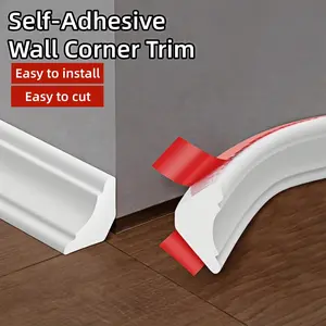 1 Roll of TPE Self-adhesive Wall Corner Decoration, Self-adhesive Flexible Joint Strip, Peeling and Pasting Decorative Model Strip, Easy To Install, Multi-purpose Home Decoration, Used for Indoor Decoration (1 Meter/2 Meters/3 Meters)