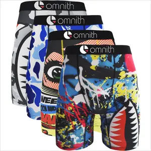 Omnith Men's Boxer Briefs S-XXXL - Soft Breathable Polyester Stretch Underwear for Daily Wear, Running, Cycling, Swimming & Sports